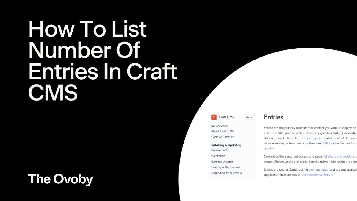 How To List Number Of Entries In Craft CMS